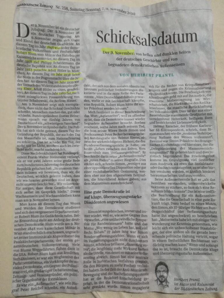 Prantl über 9.11. und Helmut Simon